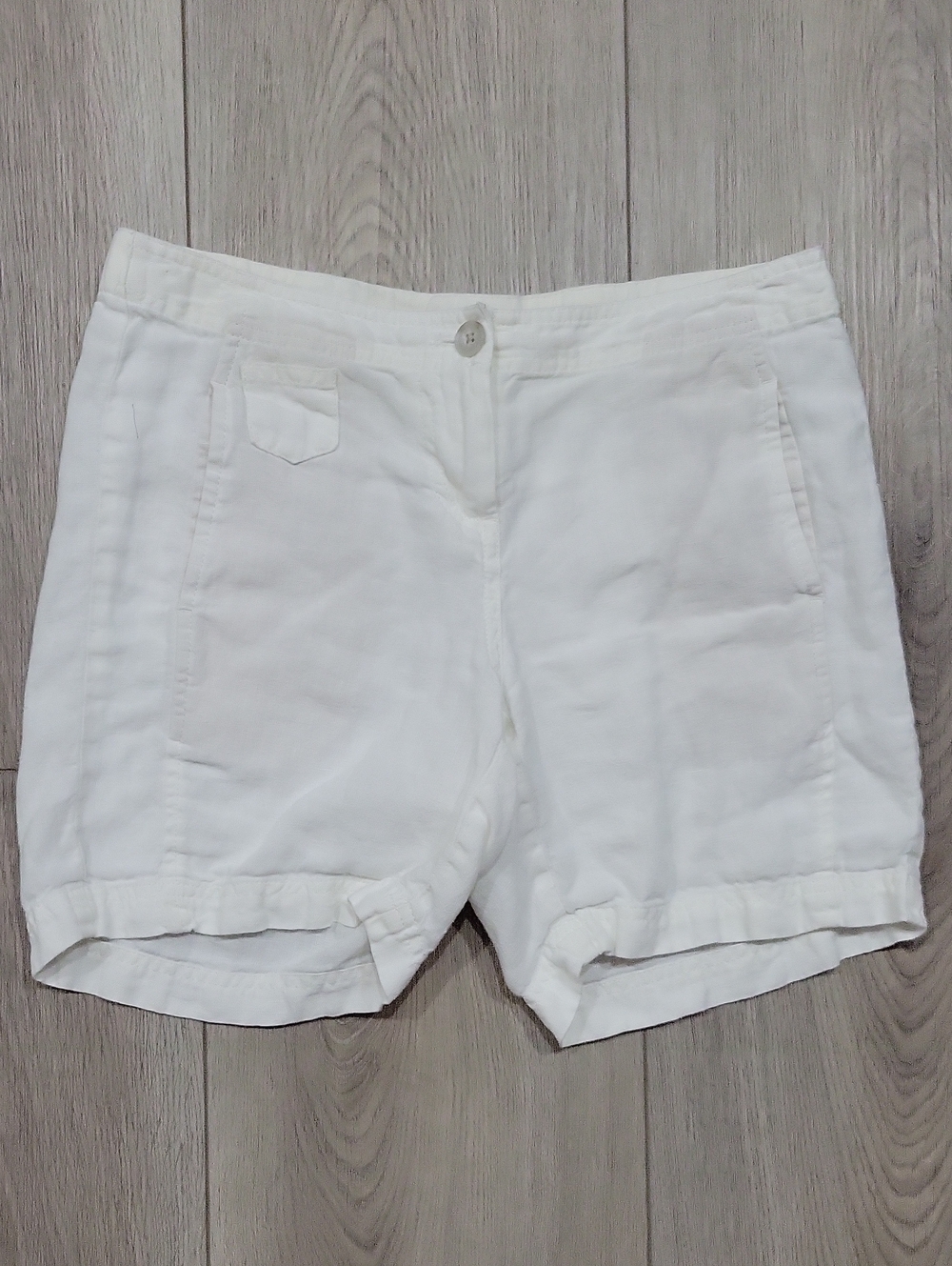 J. Jill White Linen-Blend Casual Shorts